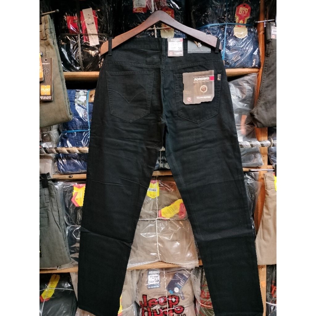 Celana Poggino Katun Kanvas Standar Reguler Tidak Melar Panjang Pria Original