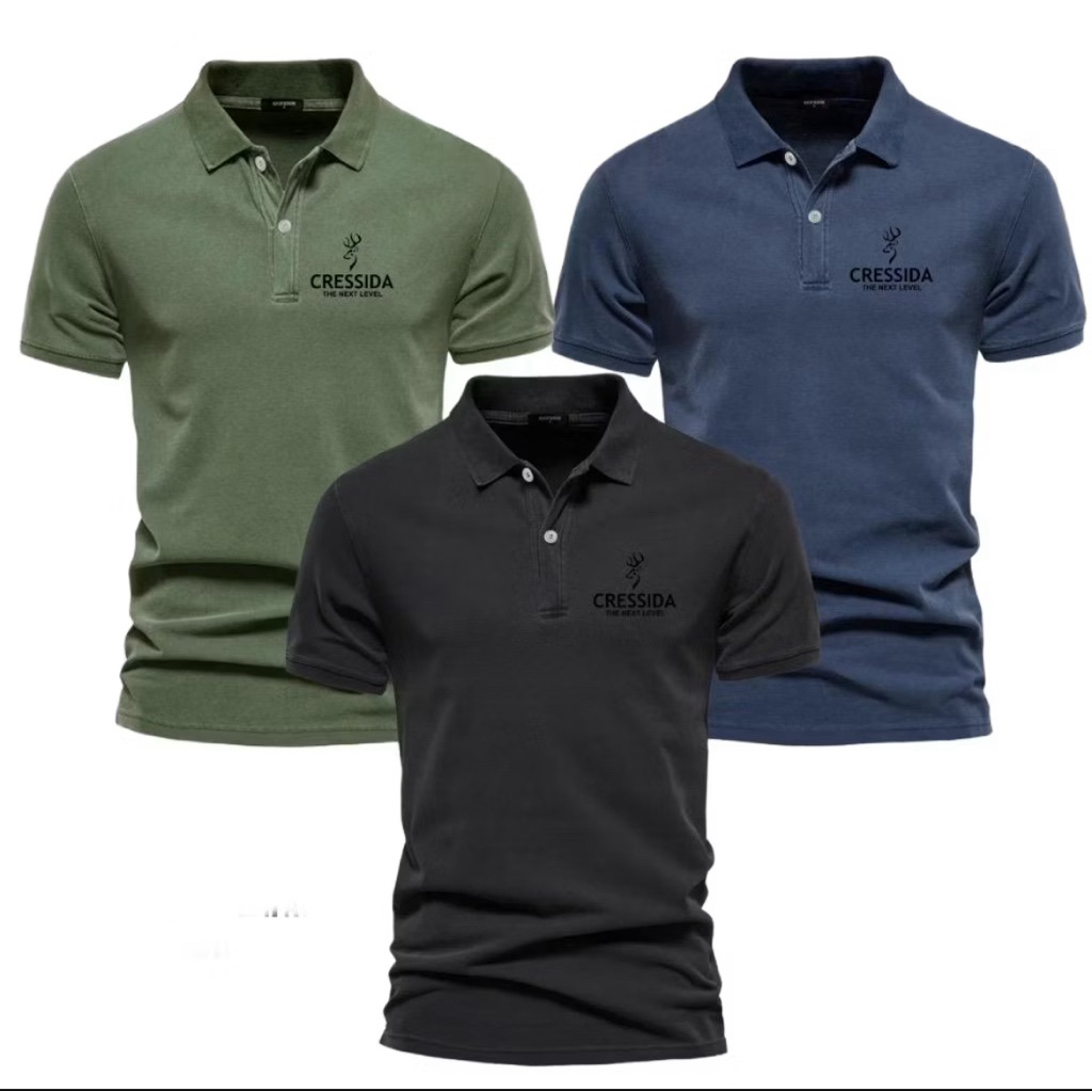 PAKET Isi 3 PCS [ Bisa COD ) Polo-Kaos Kerah Bahan Tebal Katun - Kaos Kerah Distro Cowok Cewek Brand