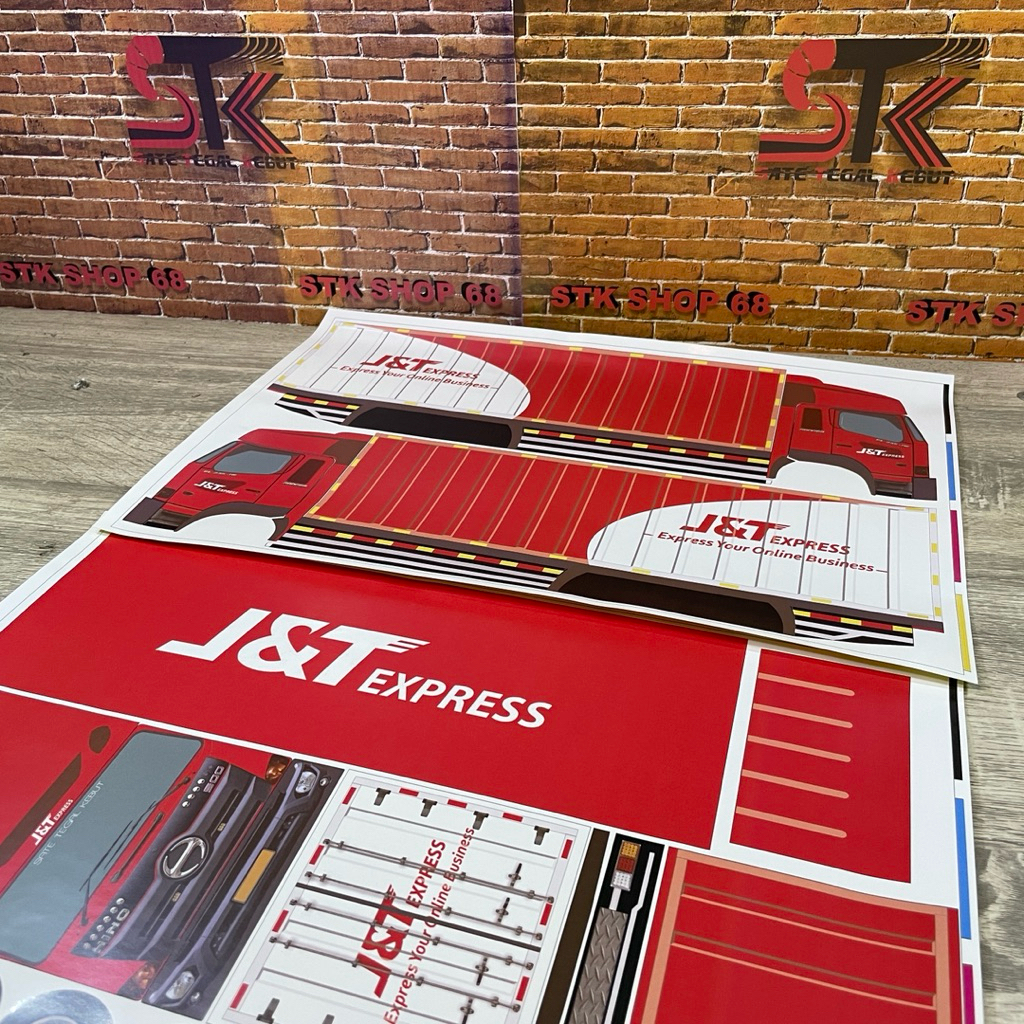 STKSHOP68 Pola Stiker Miniatur TRUK PAKET TRONTON HINO 500 Wingbox JNT EXPRESS