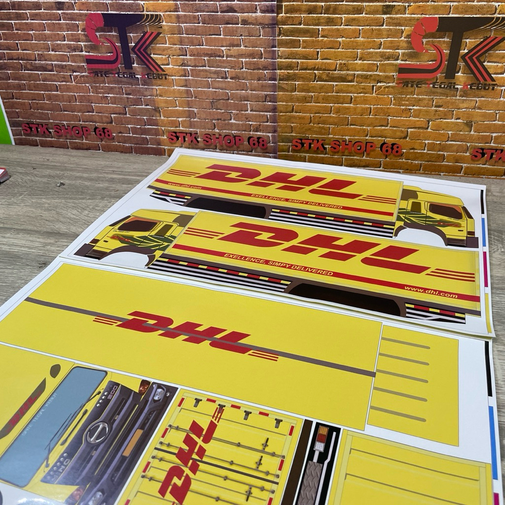 STKSHOP68 Pola Stiker Miniatur TRUK PAKET TRONTON HINO 500 Wingbox DHL EXPRESS