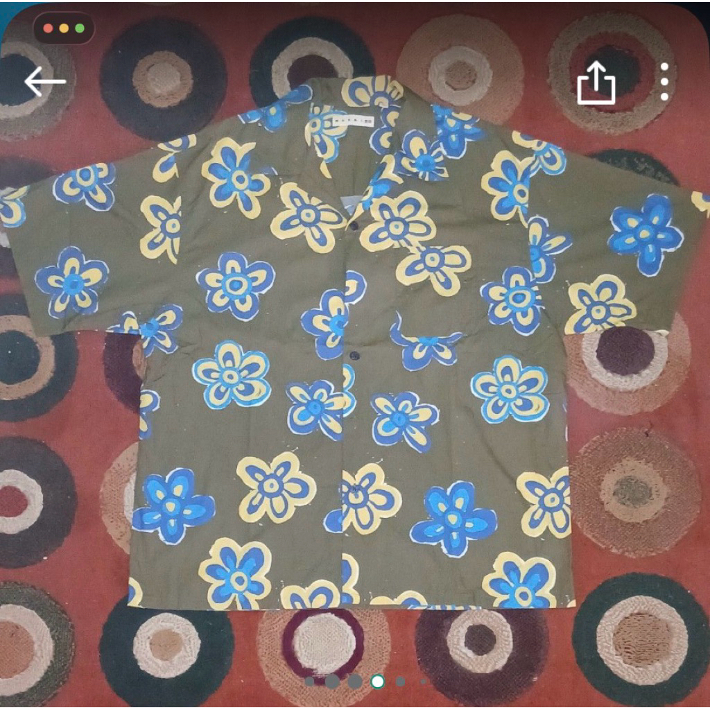 Kemeja Uniqlo x Marni Floral Oversize Shirt XL Olive Green spring/summer 2022