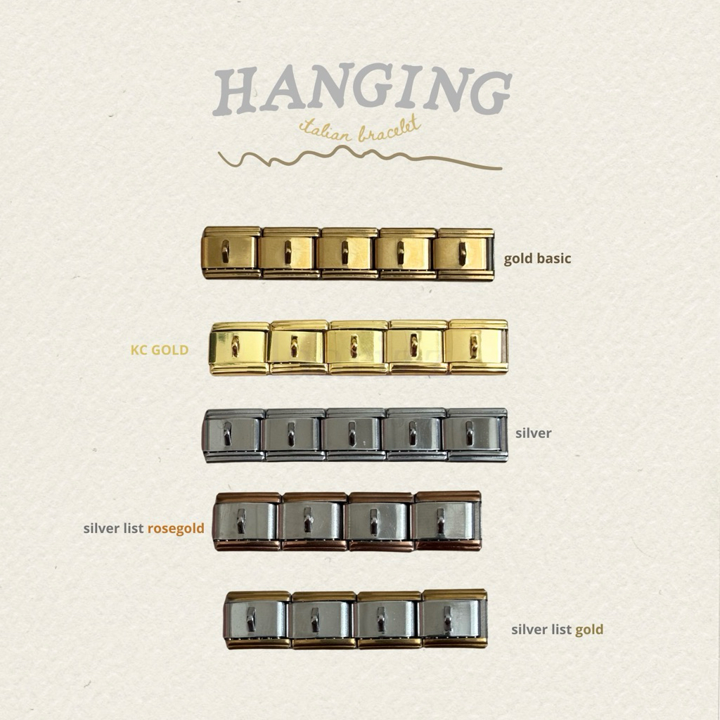 HANGING ITALIAN BRACELET SILVER,GOLD(SATUAN)