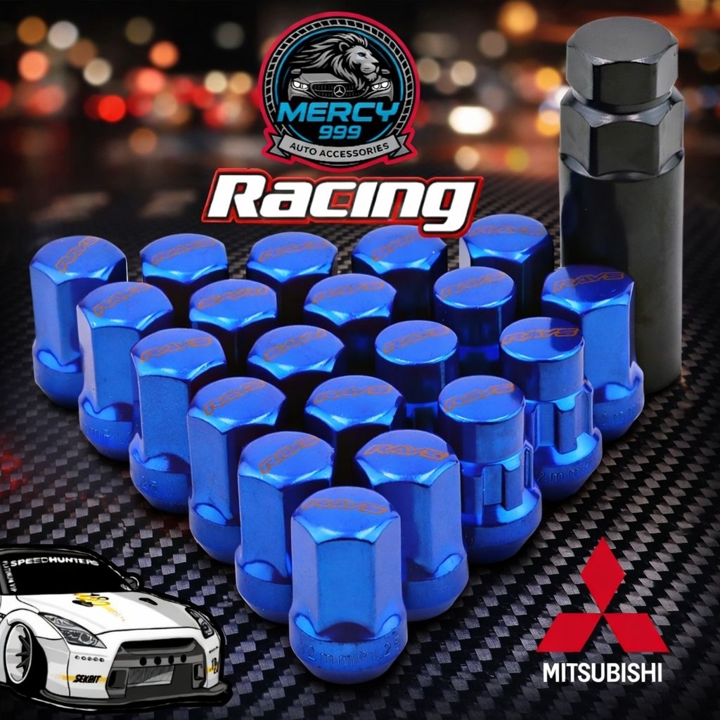 Mitsubishi Eclipse Cross Mur Roda Racing Lugnut Rays Velg Mobil Anti Maling 16/20/24 Pcs Free Kunci 