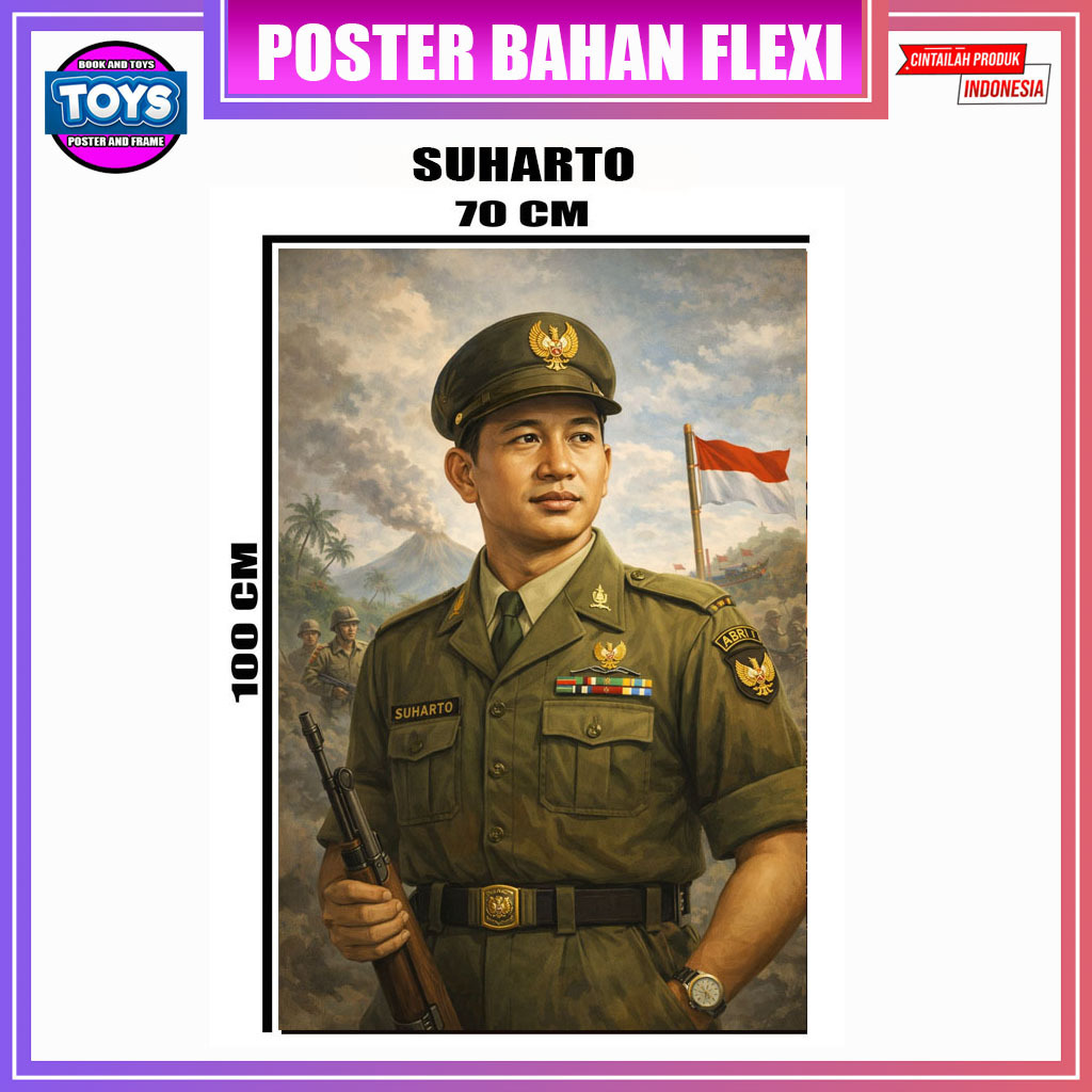 Poster Jenderal Soeharto Muda 70×100 Flexi – Tokoh Sejarah Indonesia