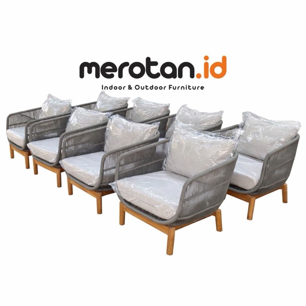 Kursi Cafe Anyaman Tali Rope / Kursi Santai Outdoor Anyaman Tali Rope