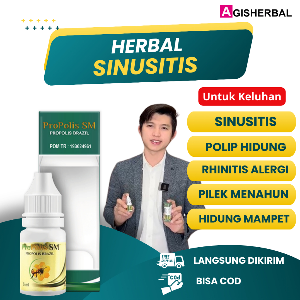 Propolis SM Brazil - Obat Sinusitis - Obat Hidung Bau Tak Sedap - Nyeri Di Wajah Seperti Tertekan