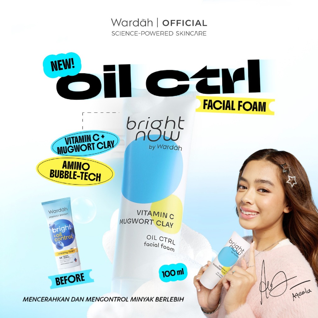 NEW Wardah Perfect Bright Now Vitamin C Mugwort Clay Oil Ctrl Facial Foam - Facial Wash Untuk Kulit 