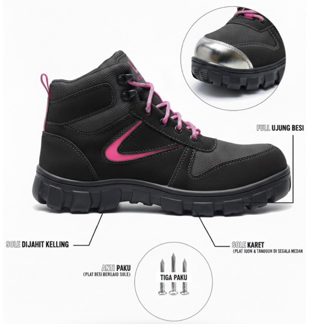 GRANCHIO safety Livina - Sepatu wanita safety boots sepatu safety wanita
