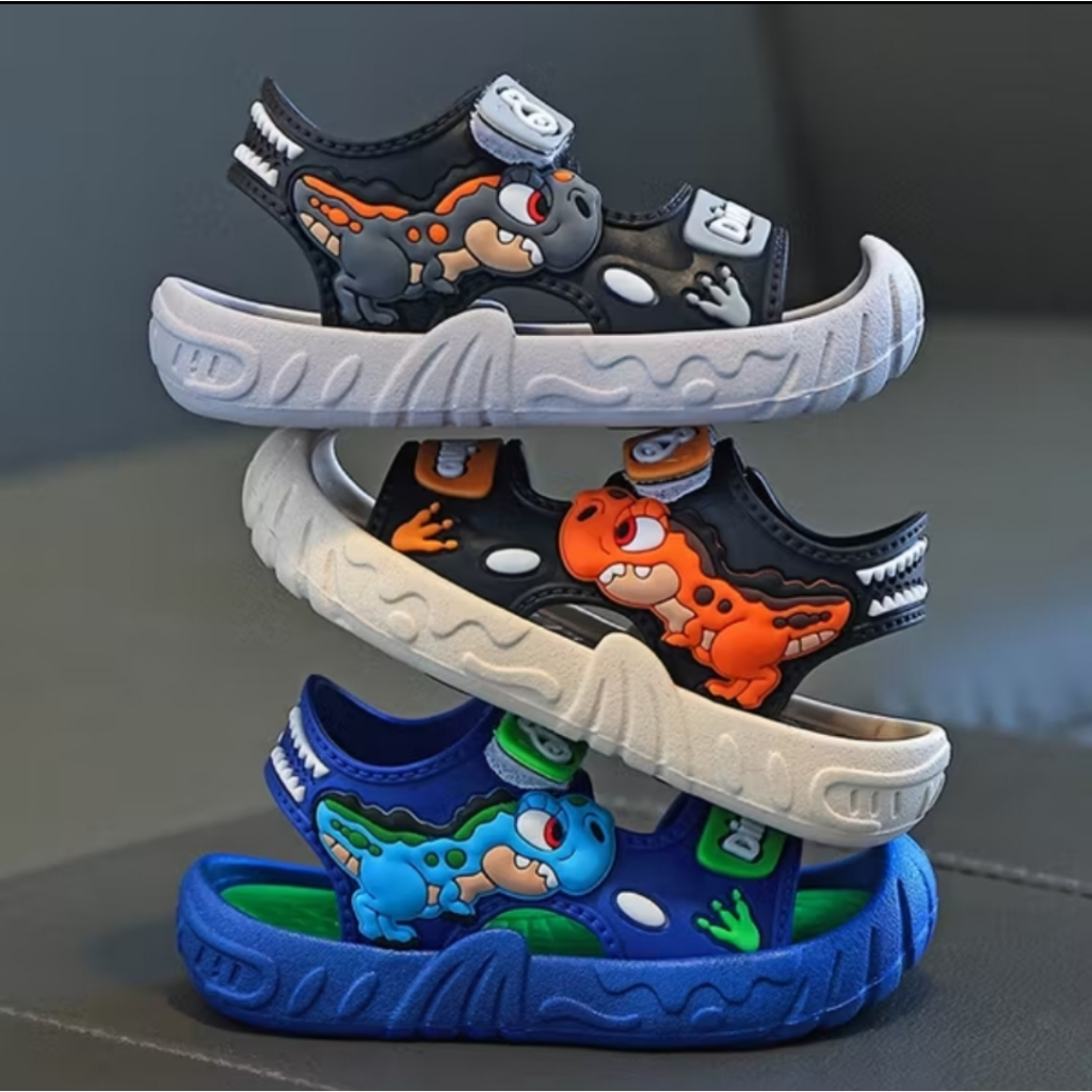 Sandal Gunung DINO T-REX Anak Laki-Laki Keren 1-5 Tahun/ Sepatu Sandal Jelly Import Anak Cowok Motif