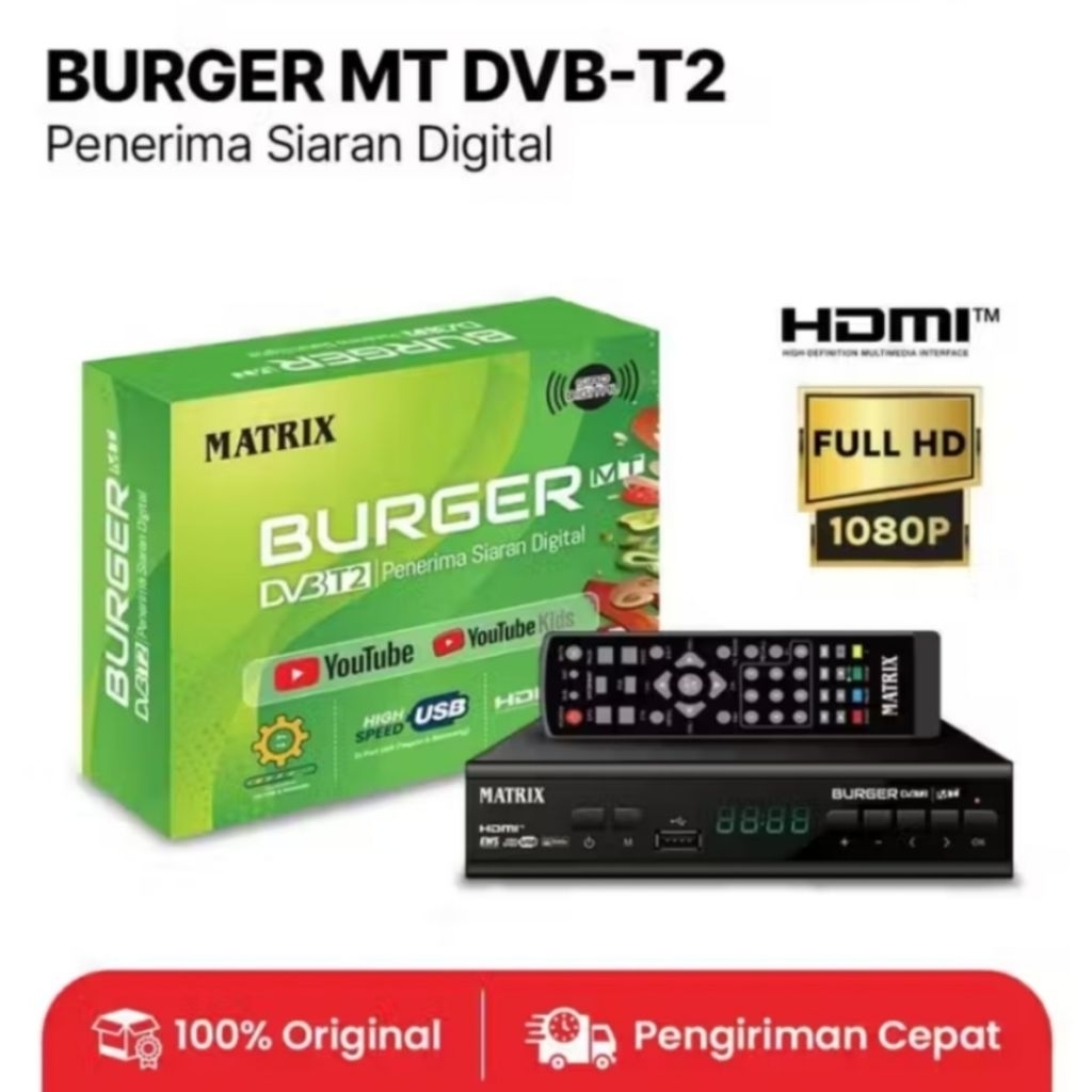 set top box matrix Burger stb matrix Burger hijau dvb t2 receiver tv digital Ori