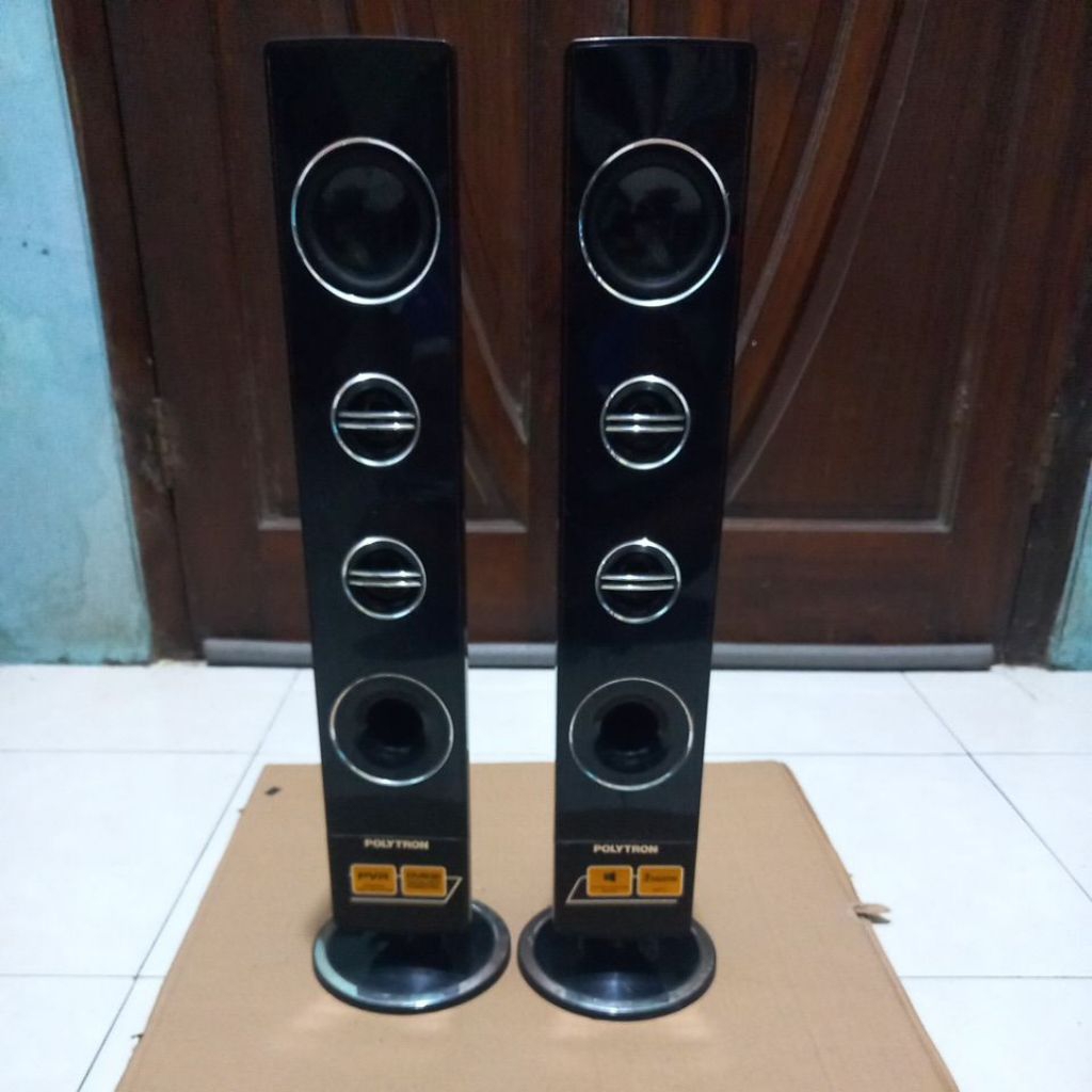 speaker tower pasiv tv polytron 40 inch kaki bulat harga sepasang