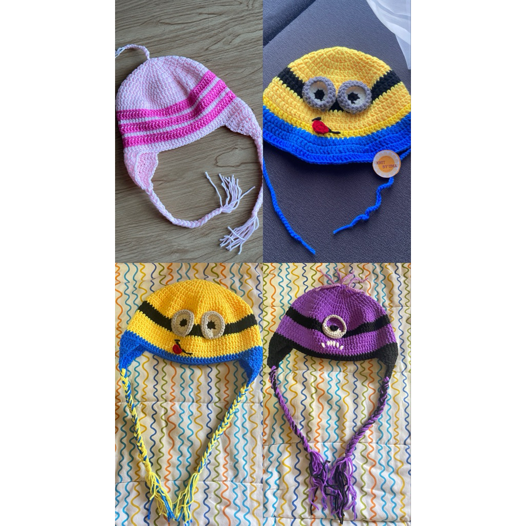 Bucket Hat Minion/ Topi Rajut Minion