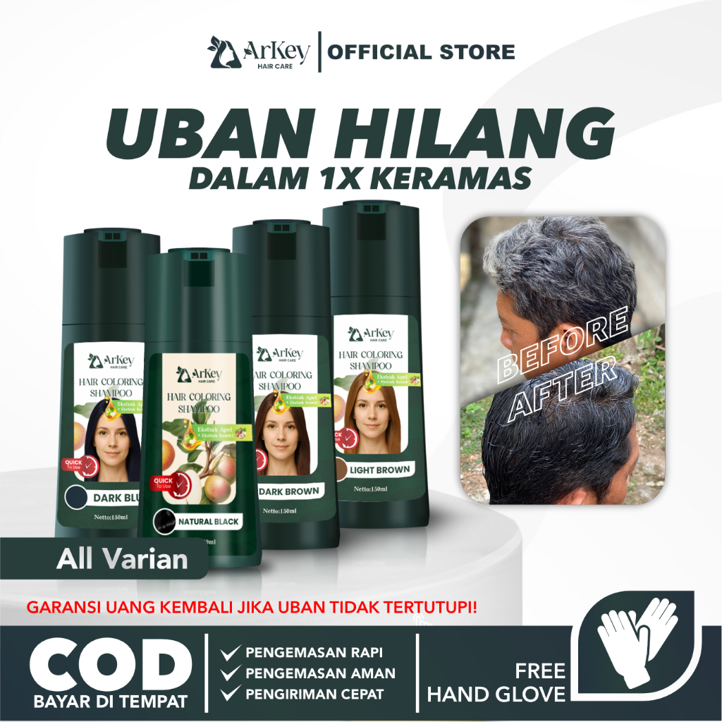 Shampoo Penghilang Uban / Shampoo Penutup Uban / Tidak Mengandung Amonia 150ml / Warna Lebih Natural