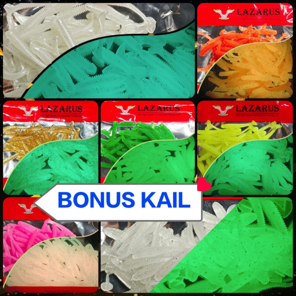 SOFTLURE UL PADDLE TAIL 5cm (BONUS HOOK) LAZARUS isi 50 pcs