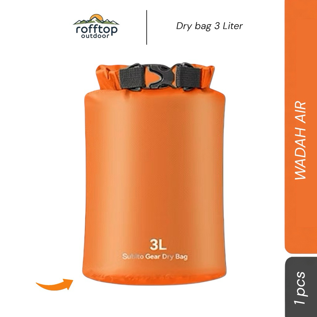 SUBITO Tas Outdoor Waterproof Storage Bag Drybag 3L - JP727 - Orange rofftop outdoor