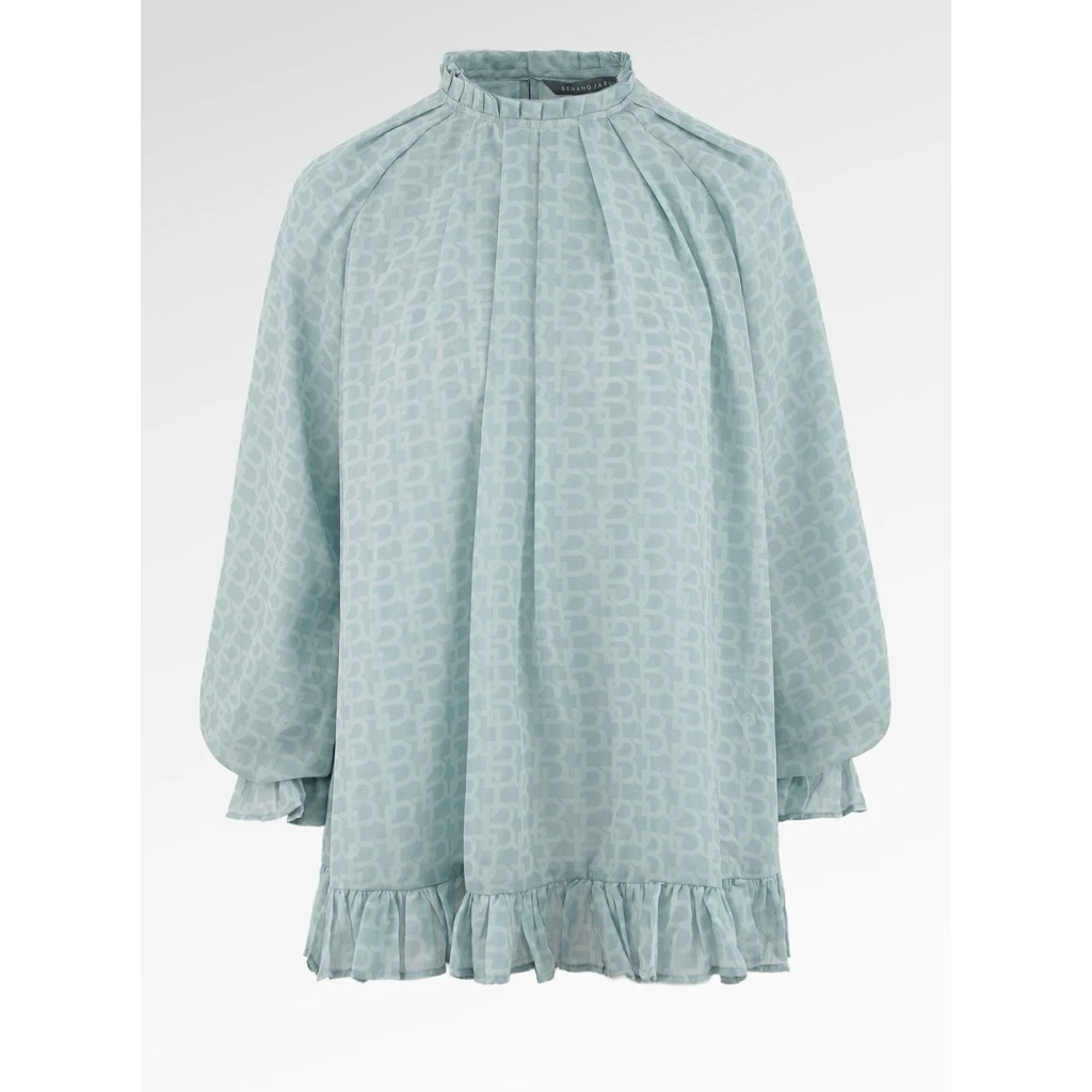 MONOGRAM RUFFLE BLOUSE BENANG JARUM