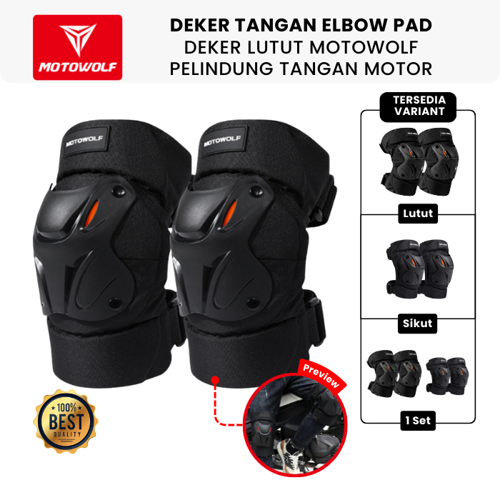 Deker Tangan Elbow Pad Deker Lutut Motowolf Pelindung Tangan Motor