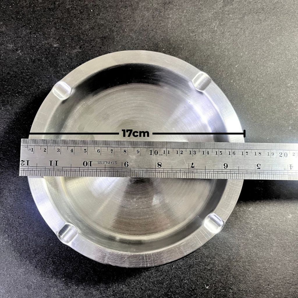 Stainless Steel Asbak Kapasitas Besar Bahan Stainless Tebal Awet Mudah Dibersihkan