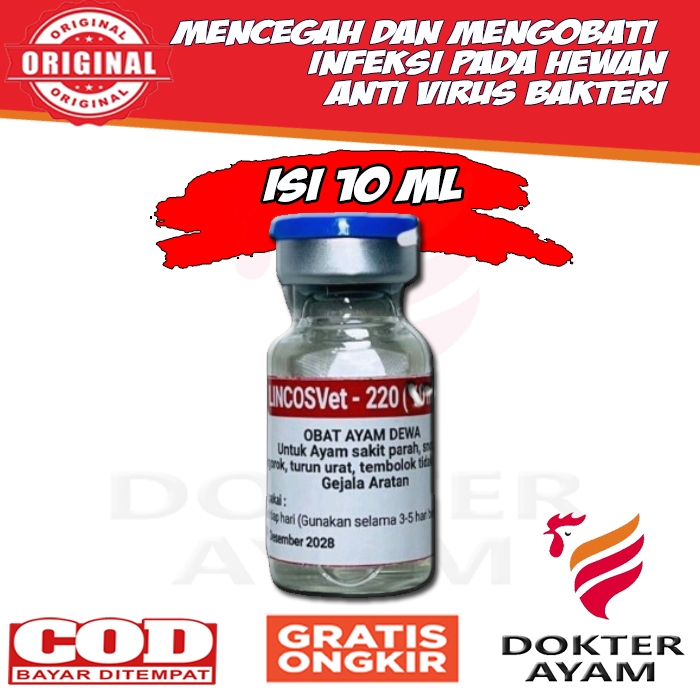 Lincosvet 200 10 ml Obat Ayam Sakit Parah Pilek Ngorok Berlendir Dll