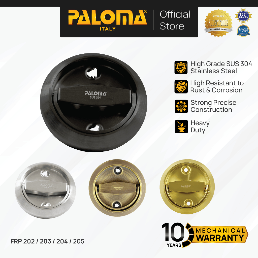PALOMA Gagang Handle Tarikan Tanam Pintu Flush Ring Bulat Round Stainless Steel SUS 304 SUS304 Silve