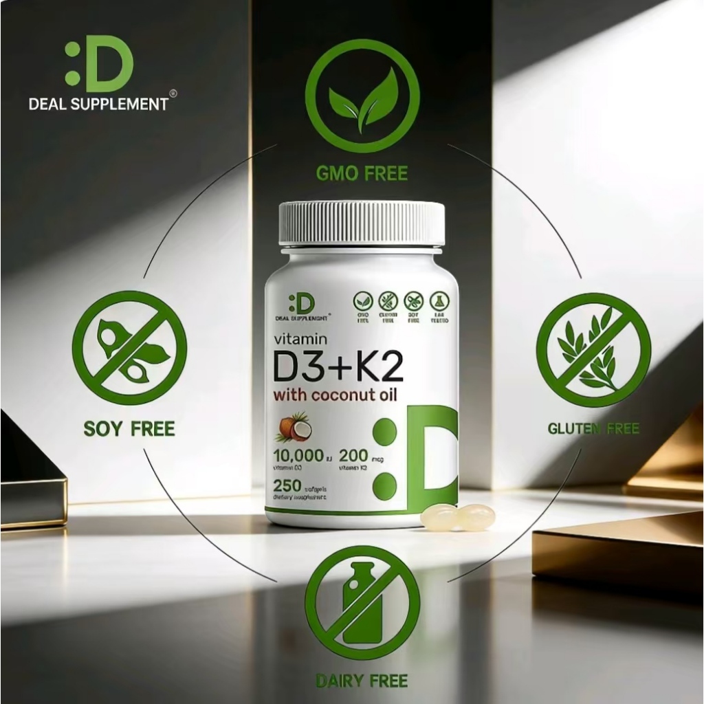DEAL Vitamin D3 K2 10000 IU 200mcg VCO