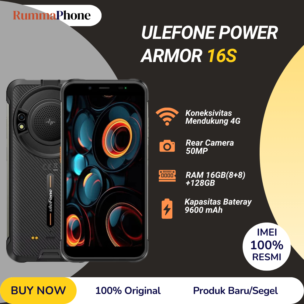Ulefone Power Armor 16S waterproof smartphone, NFC smartphone 16GB + 128GB 50MP camera 9600mAh
