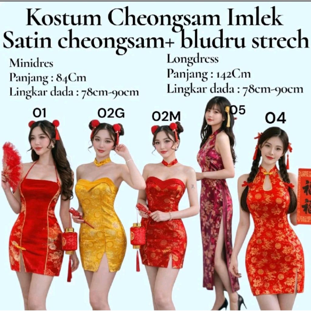 set dress kostum cheongsam 2375/ minidress shanghai sexy / dress imlek