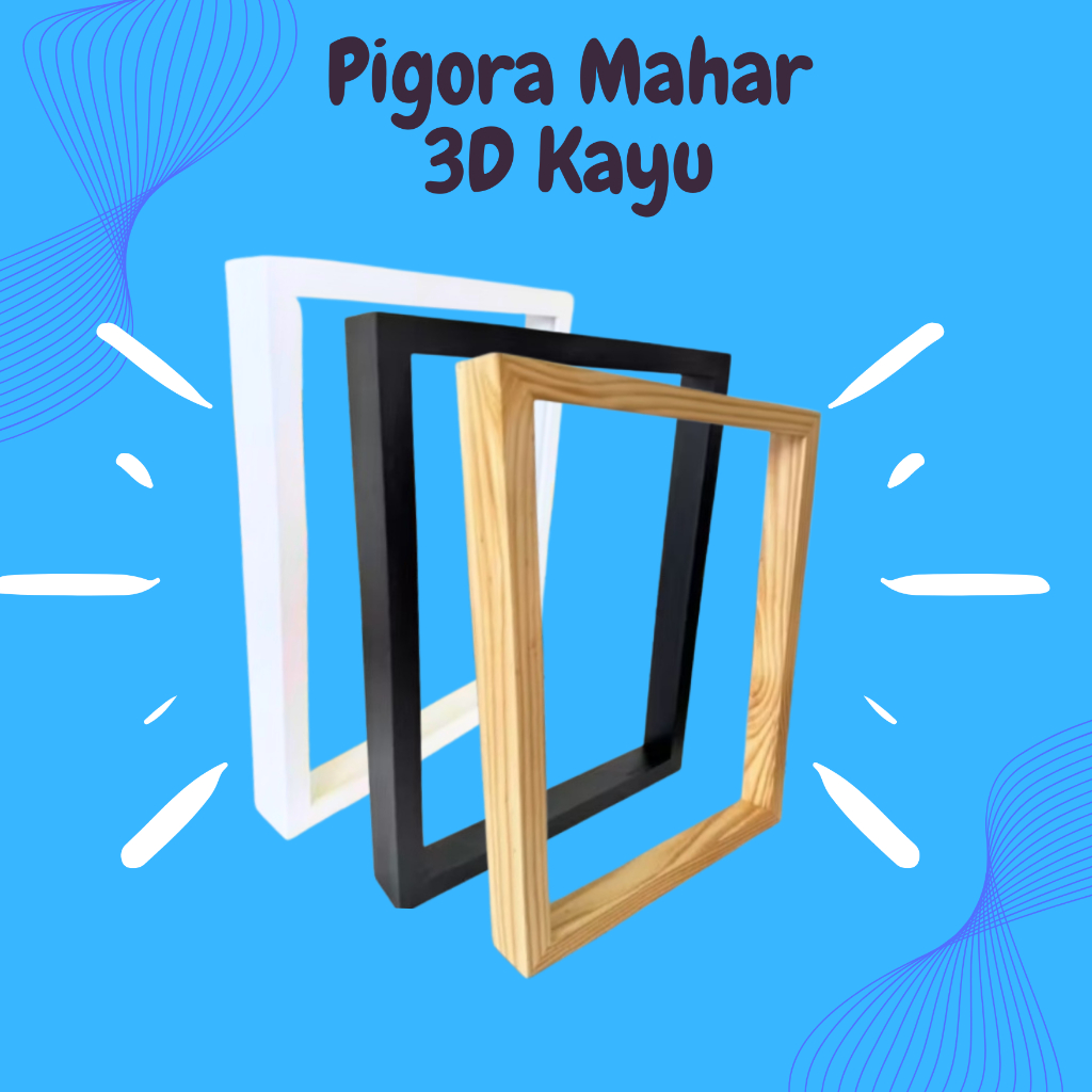 Pigura Mahar 3D Kayu Solid/Pigura MAHAR