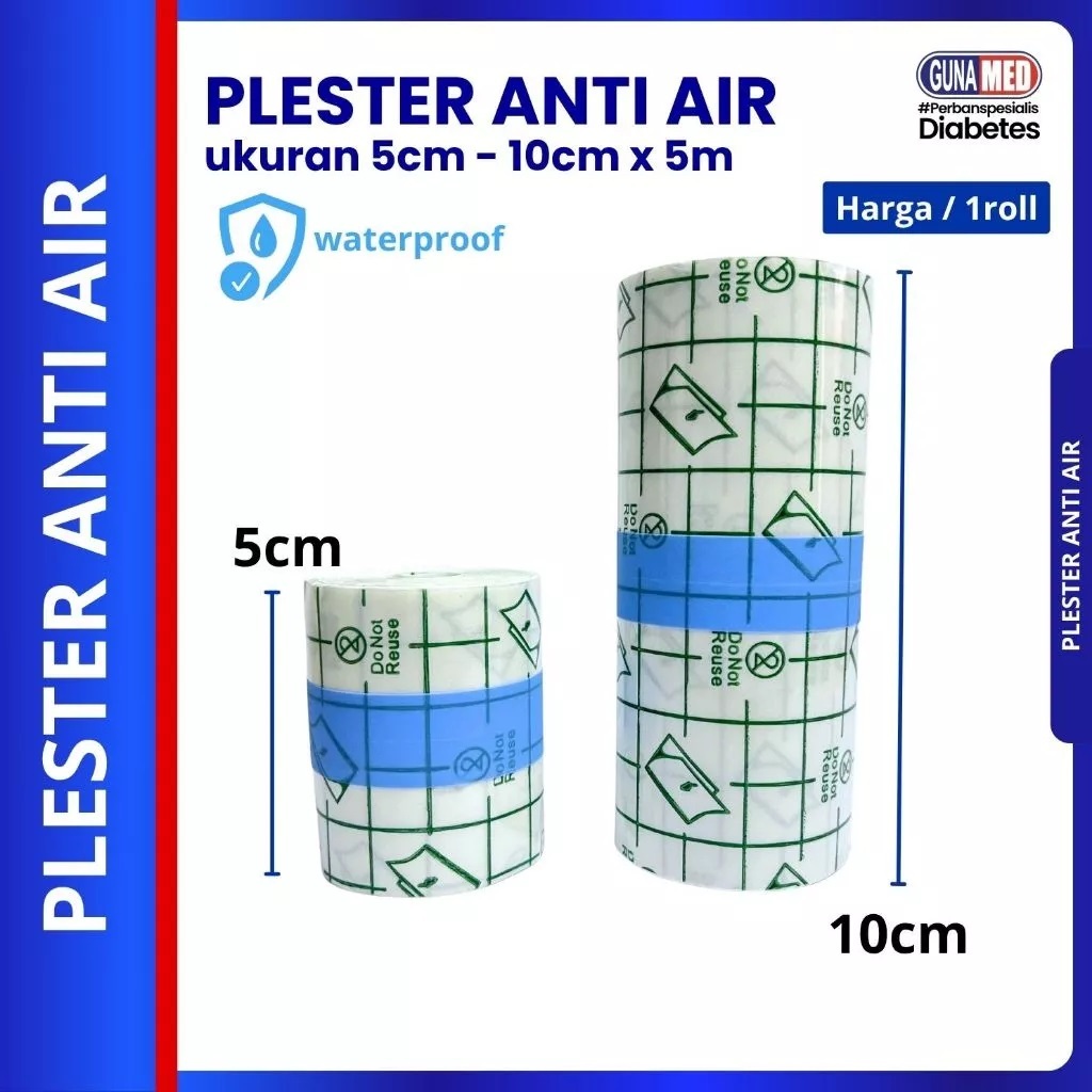 Plester Anti Air / Transparent Film Dressing Roll / Plester Medis Anti Air / 5m - 10m