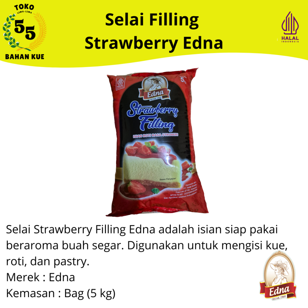Selai Strawberry Timbangan Merek Edna