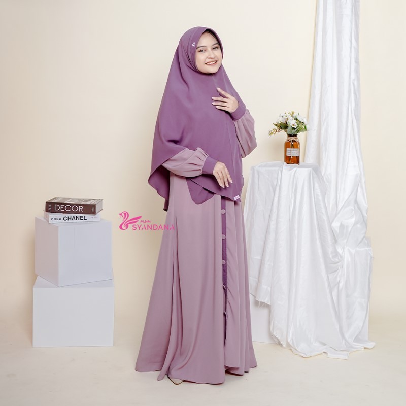 Hijab Syandana Gamis Syari Wanita Kekinian Kasya Dress Only (TANPA HIJAB)
