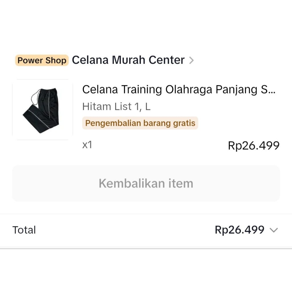 pl celana training hitam L