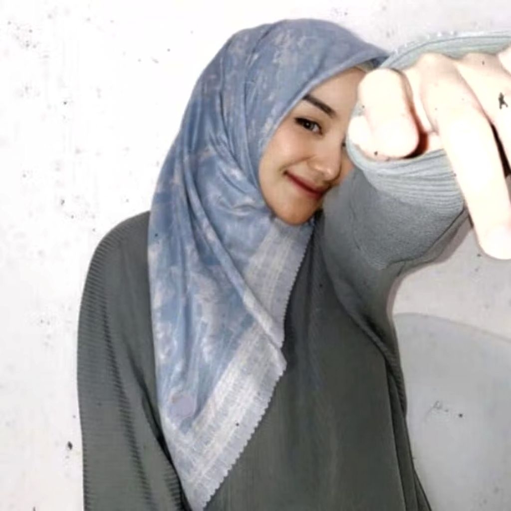 PL/PRELOVED JILBAB VOAL MOTIF PREMIUM BIRU MUDA