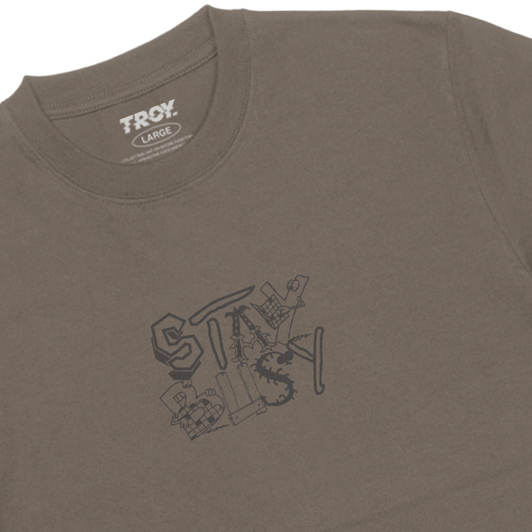Troy Company Tshirt Maple Brown Verba Viva - Kaos Lengan Pendek Kaos Coklat Maple MTD 3196