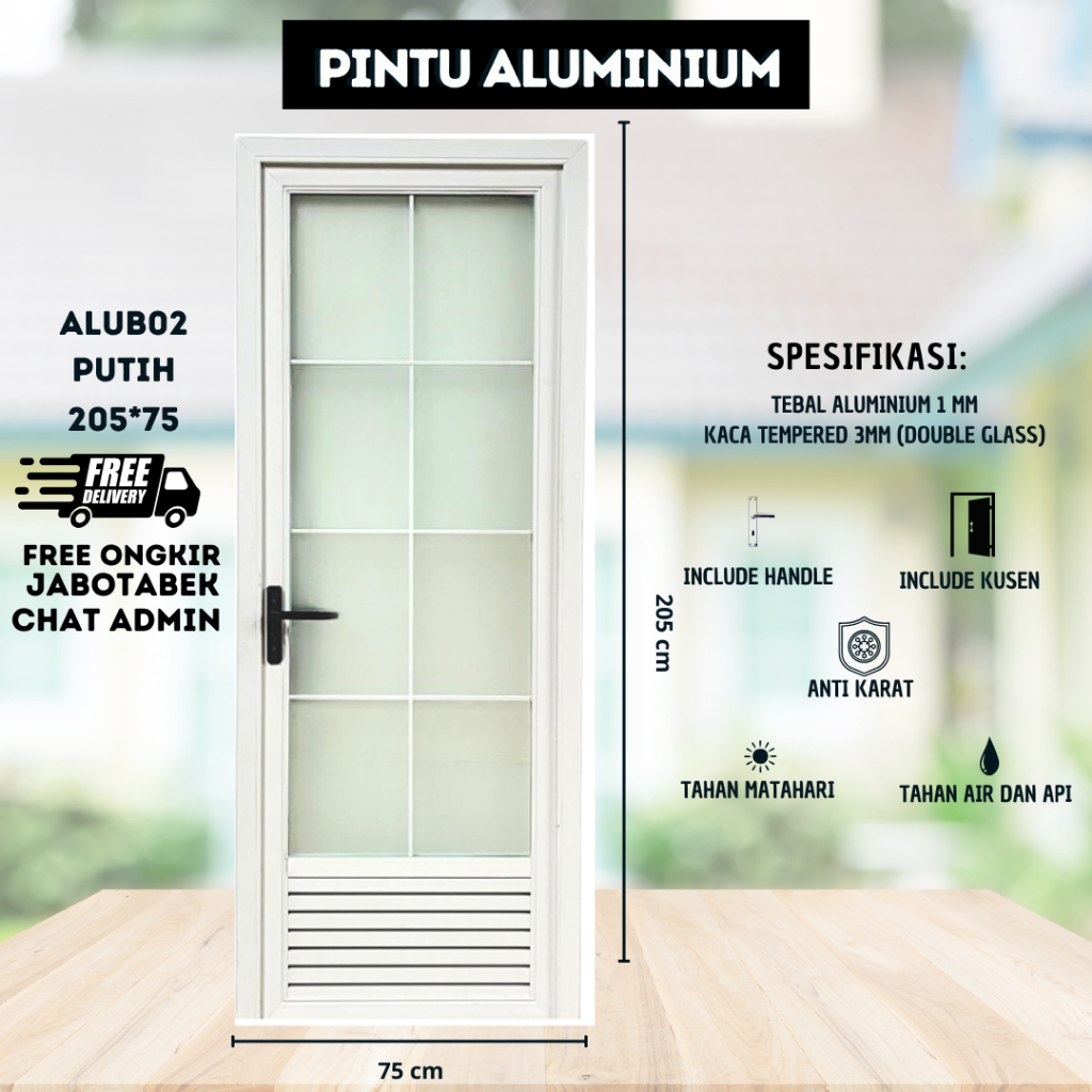 Pintu Aluminium, Pintu Tebal, Pintu Kamar Mandi ALUB