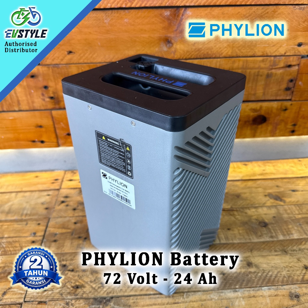 Baterai Motor Listrik PHYLION Lithium 72V - 24Ah, Garansi Full Replacement 2 Tahun