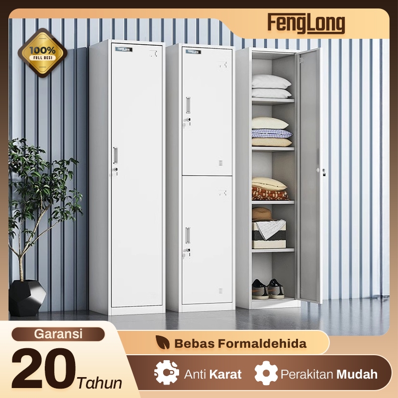 FENGLONG Loker Besi Loker Karyawan Lemari Loker Lemari Kabinet Besi 2 Pintu sampai 15 Pintu