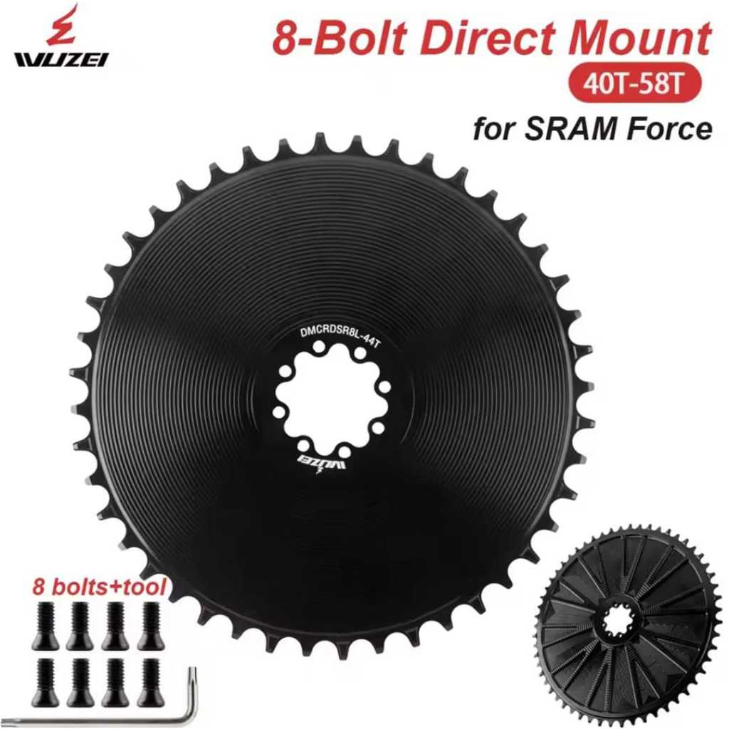 WUZEI Aero Chainring 8 Bolt Baut Narrow Wide for SRAM Force Rival Crank Direct Mount Sepeda Road Bik