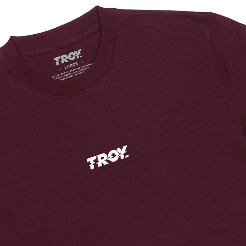 Troy Company Tshirt Maroon Basic Logo - Kaos Lengan Pendek Kaos Merah Maroon MTD 2045