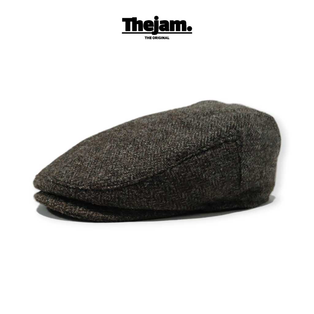 Thejam. the original ivy caps wool herringbone brown