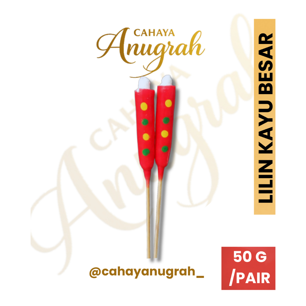 Lilin KAYU Sembahyang Kwantong - BESAR- ORI KAPAS- ORI KAYU - BUKAN DAUR ULANG- TAHAN ANGIN- 1PASANG