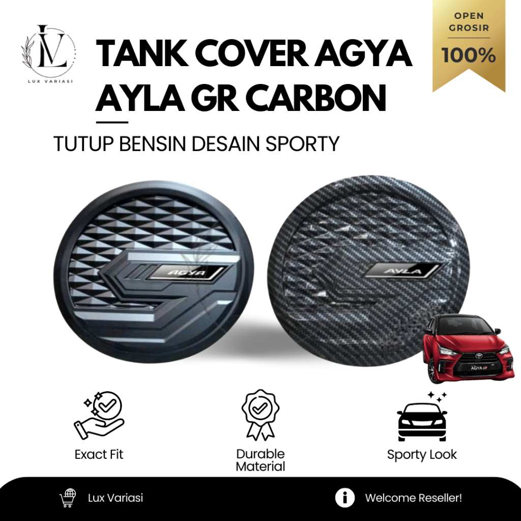Tank Cover Agya Ayla GR SPORT 2023 2024 2025 CARBON Hitam Doff Aksesoris Variasi