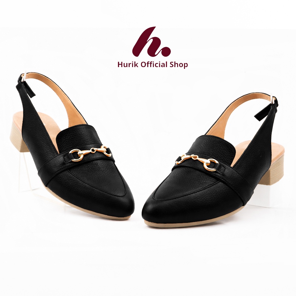 Sepatu Kulit Wanita Asli Hak 3cm - Sepatu Slop Wanita Kulit Heels 3cm - Sepatu Kulit Garut