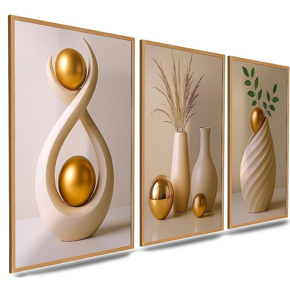 Hiasan Dinding Berbingkai Gaya Abstrak Geometris Modern Terinspirasi Zen Untuk Ruang Tamu Dan Kamar 