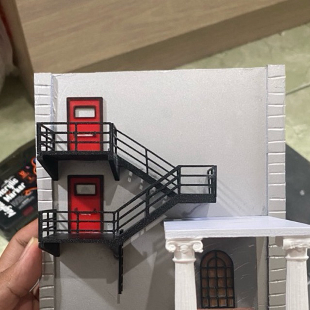 Tangga darurat emergency Gedung Untuk Diorama skala 64