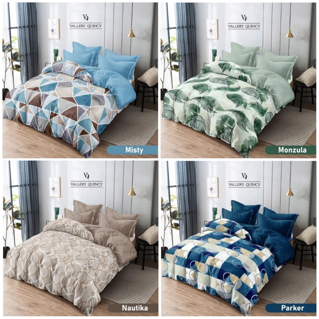 Bedcover Vallery Quincy 180 x 200 ( 6 kaki ) Motif Minimalis 2