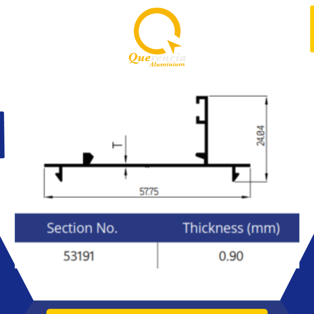 Dacon 53191 Aluminium Profile Kusen Bahan Pintu Jendela 3" | Aluminium Batangan 6 Meter | Bahan Bang