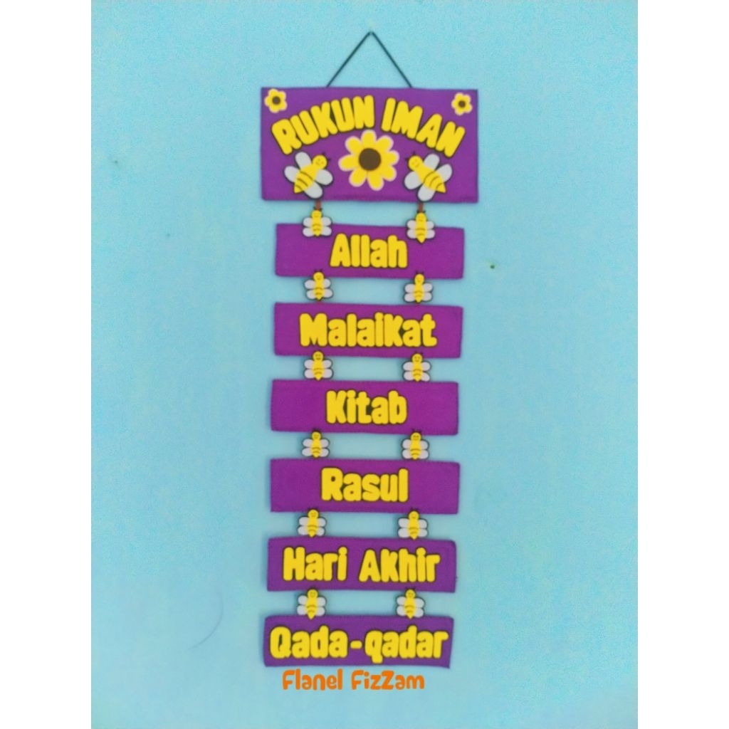 flanel jahitan rapi Rukun Islam/Rukun Iman