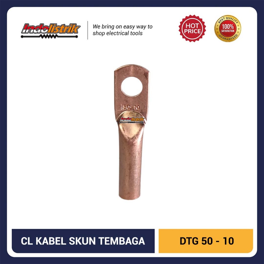 Skun Tembaga Long Barrel Kabel 50mm M10 - Skun Tembaga DTG 50 CL