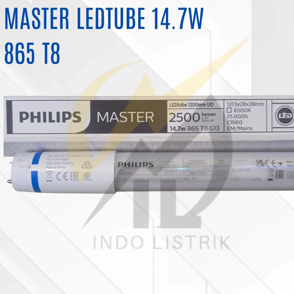 Lampu Philips TL Led 14.7w 6500K / Philips Master Led Tube 14.7w 865 T8 Putih